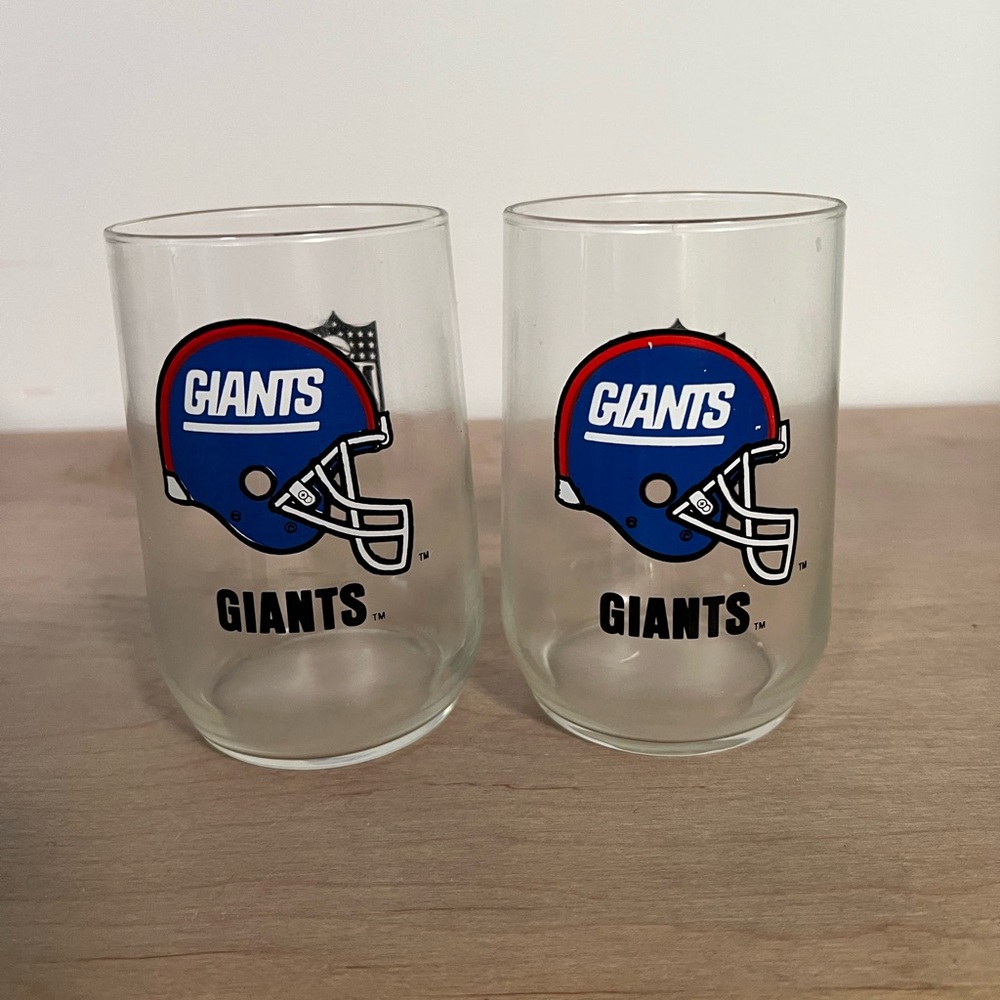 Vintage NFL New York Giants Set of 2 Glasses